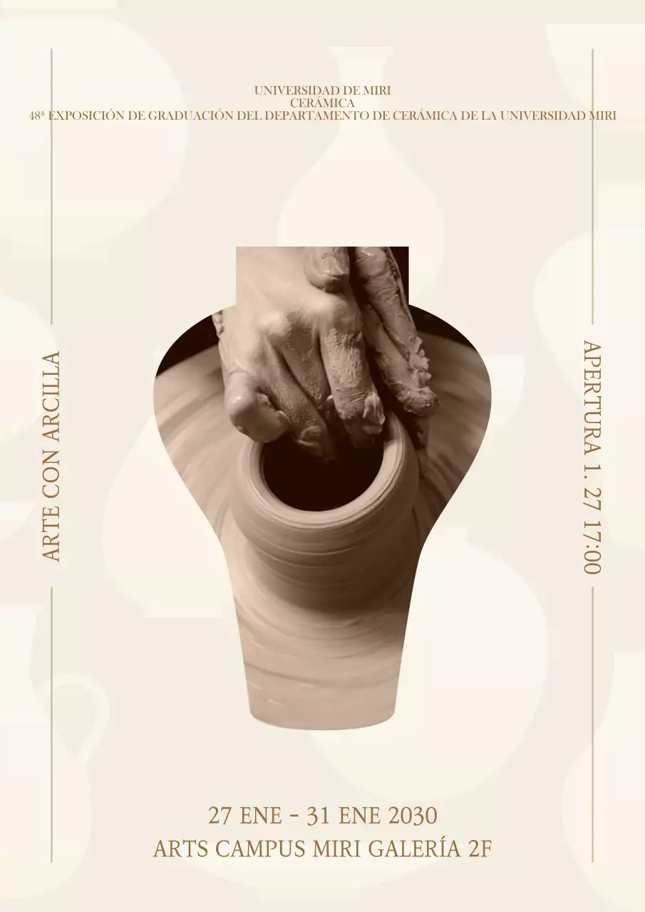 Silueta de cerámica Cartel de la exposición de graduación del Departamento de Cerámica