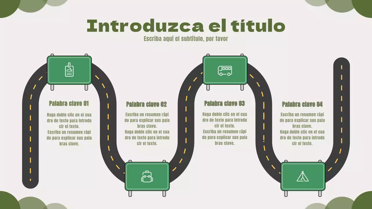 Bonita ilustración de carretera concepto hoja de ruta en verde