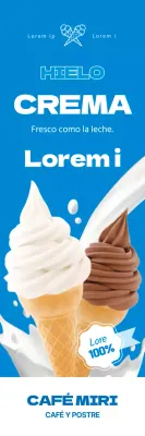 Resaltar la foto azul para promocionar el helado limpio