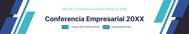 Promocione un evento de lanzamiento de una empresa limpia con letras azules