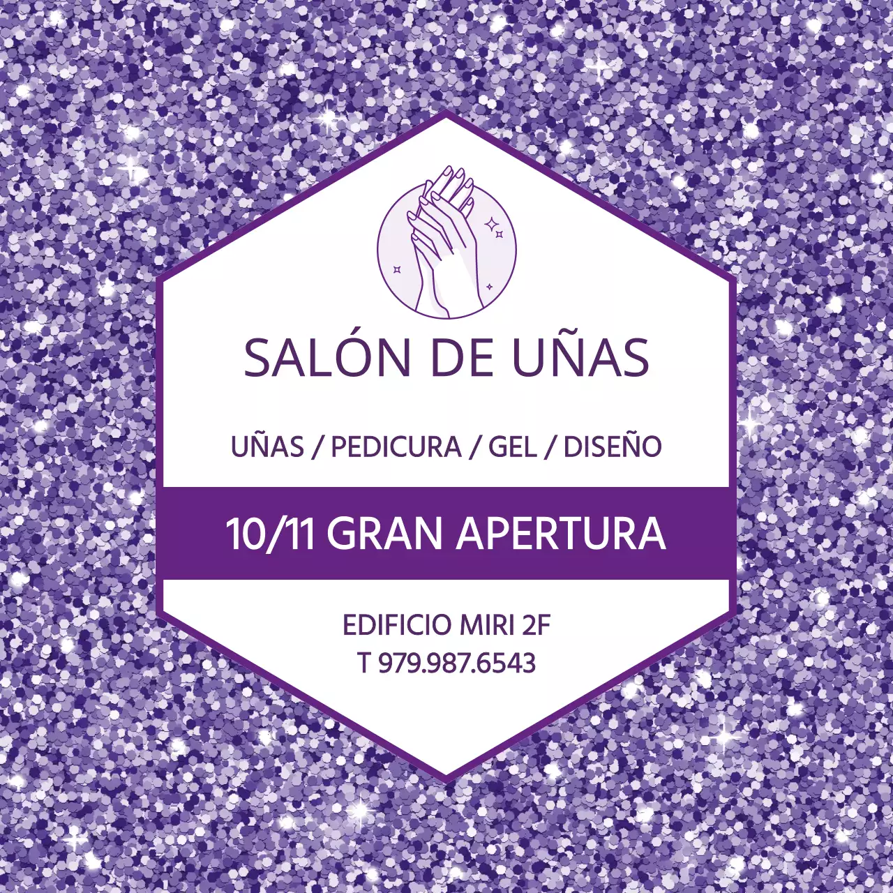 Fondo de Partículas Moradas Uña de Belleza