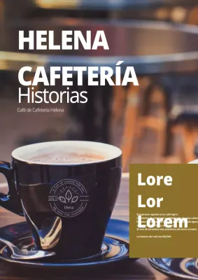 Promociona una cafetería sencilla con una foto de una taza de café marrón