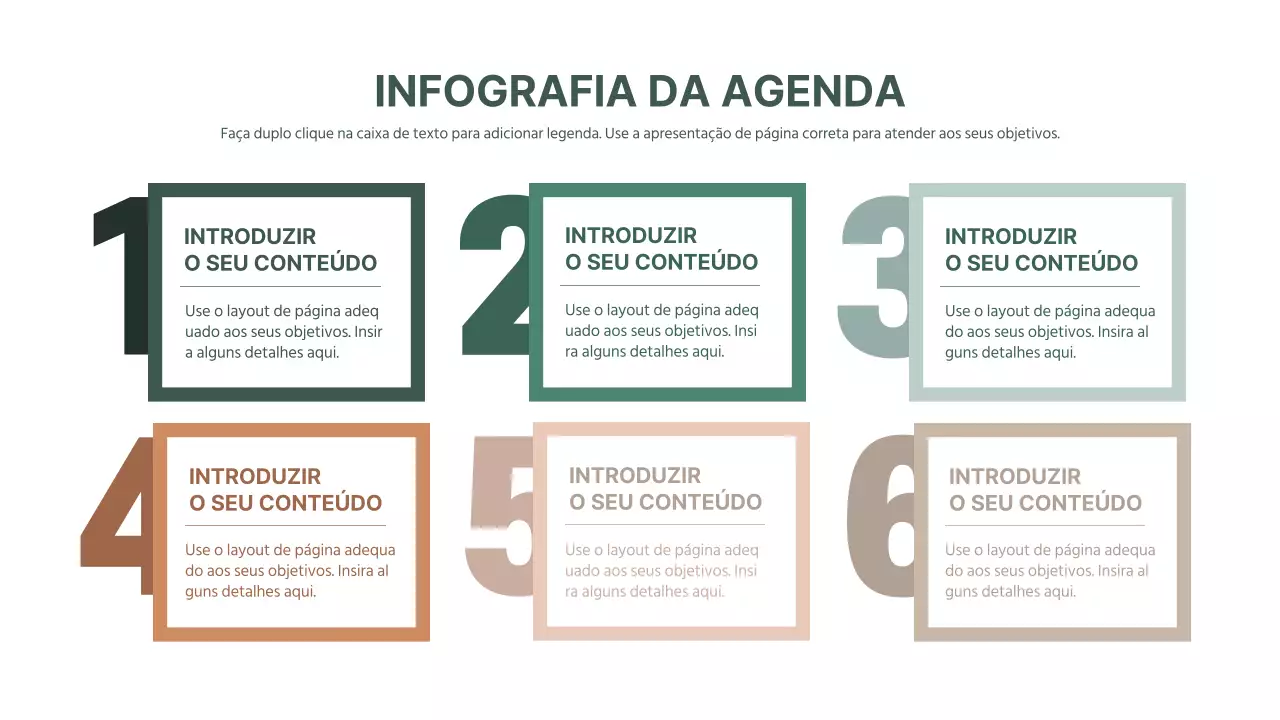 Um diagrama numérico simples da Agenda verde e castanha