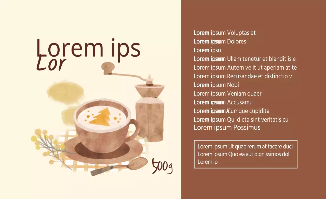 Polvo Caffe Mocha Latte Ilustrado Marrón Marfil