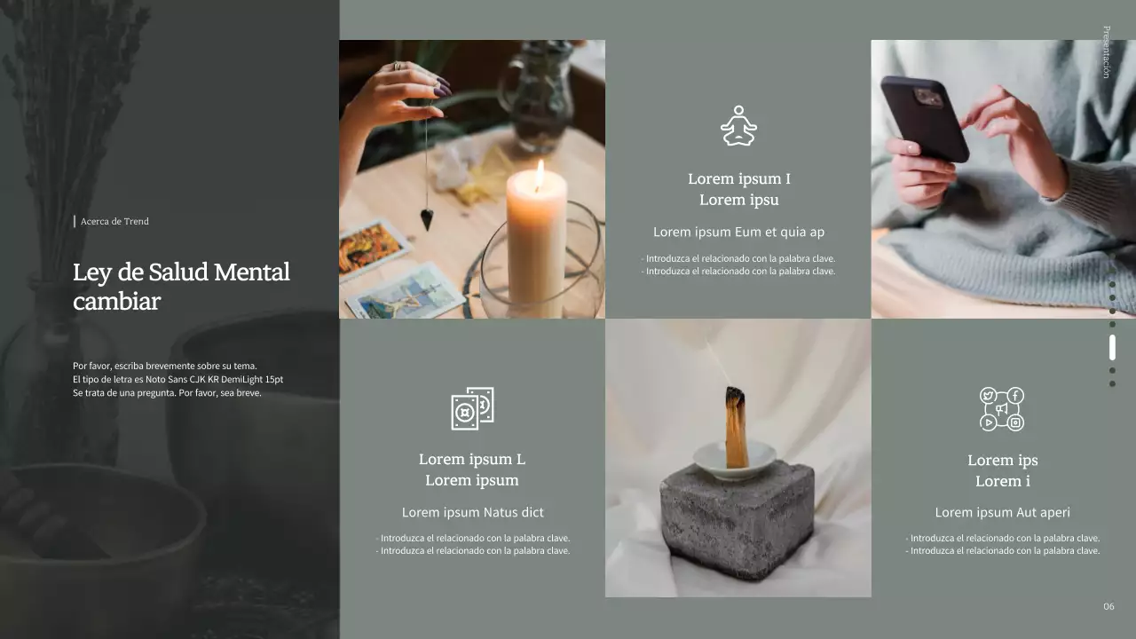 Imagen gris-verde resaltada Placer saludable Información sobre salud mental