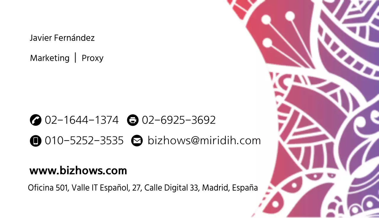 Tarjeta de visita Point con degradado azul