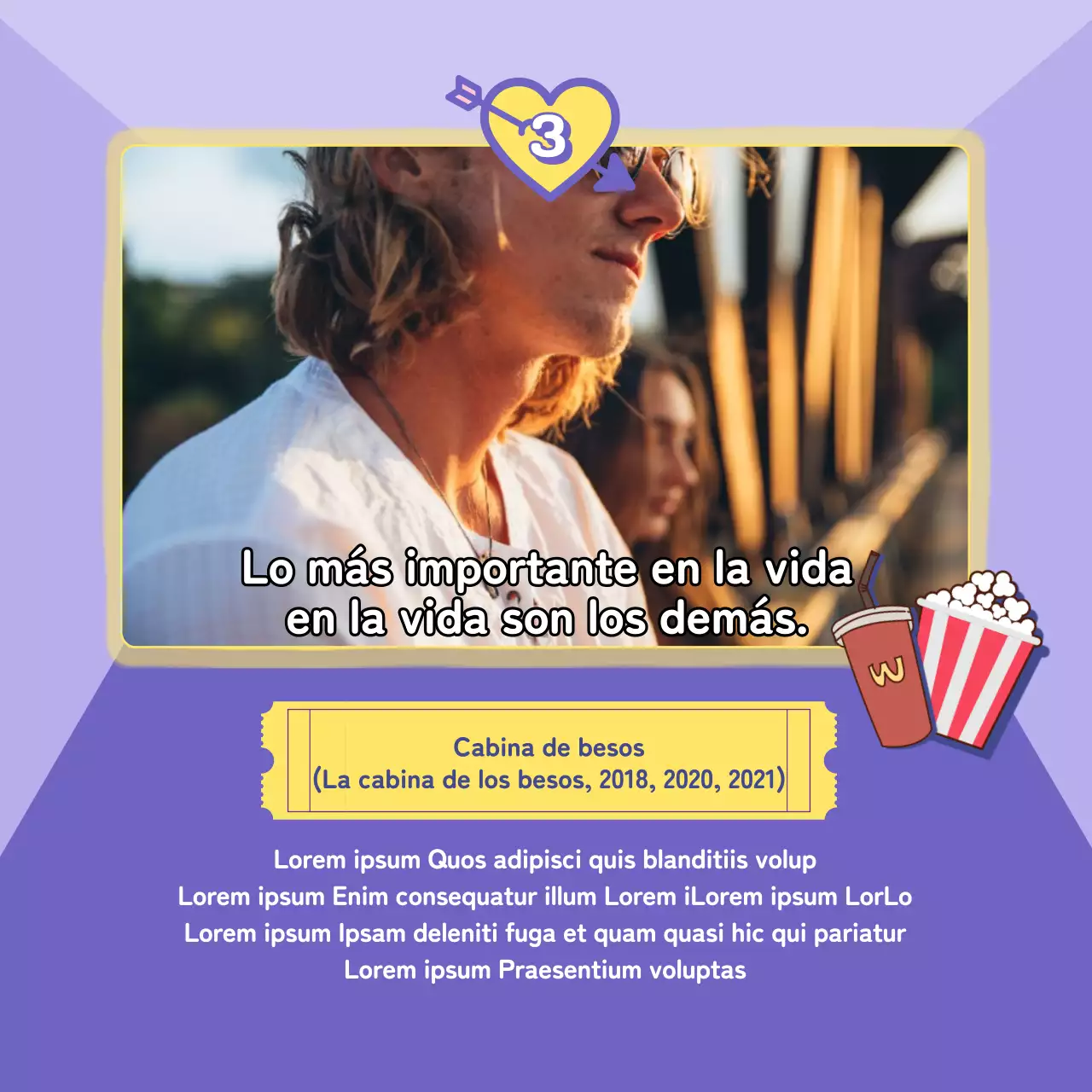 Informado por un concepto de película romántica púrpura