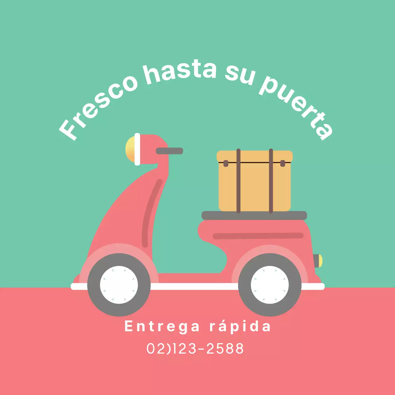 Ilustración verde rosa promoción de la entrega ordenada