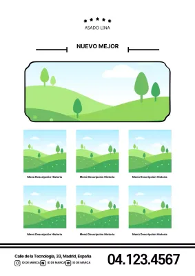 Menú del filete con fotos en blanco y negro