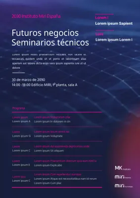 Promueva un seminario técnico en rosa azulado