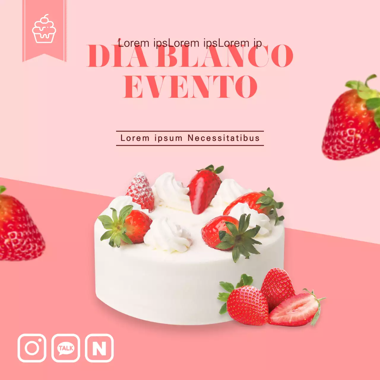 Evento de tarta rosa y blanco limpio