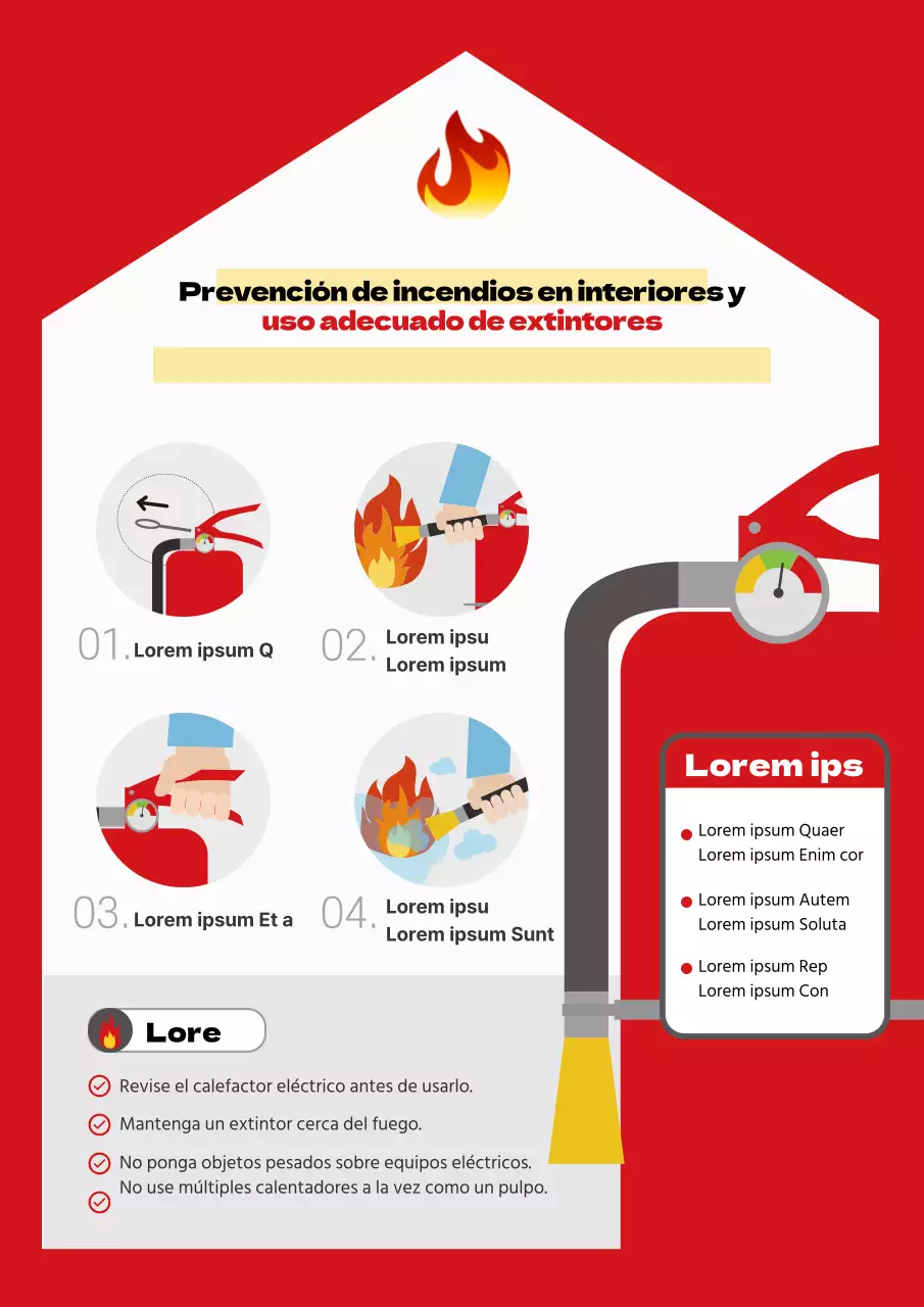 Guía sencilla para utilizar un extintor rojo