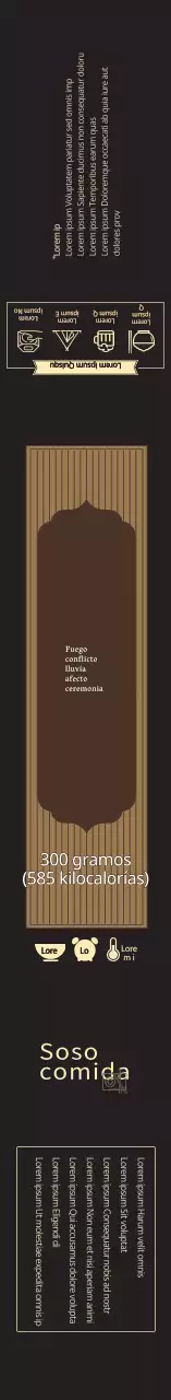 Etiqueta alimentaria formal negra de canalé