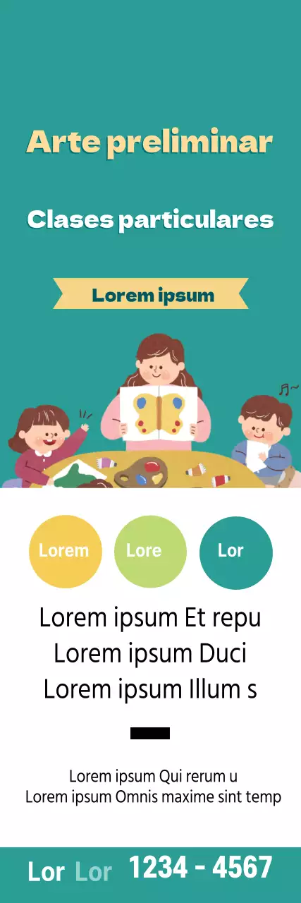 Ilustración turquesa ordenada promoción escuela de arte