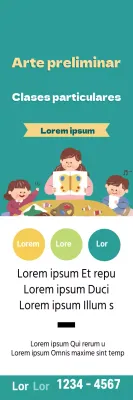 Ilustración turquesa ordenada promoción escuela de arte