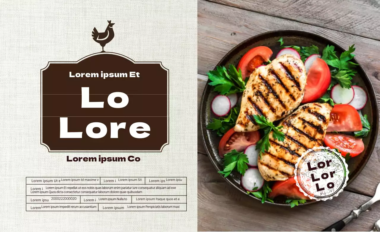 blanco icono foto resaltar gesto comida filete de pollo detalle etiqueta