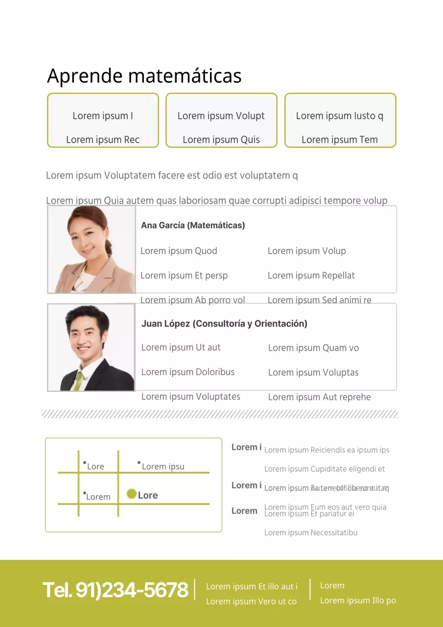 Promoción escolar sencilla con una foto del tutor en verde