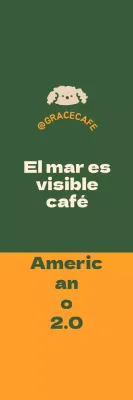 Una bonita guía de menús y promoción con el logotipo de una cafetería en verde y naranja.