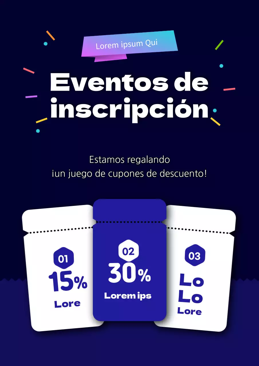 Limpio, azul, anuncio de evento de inscripción