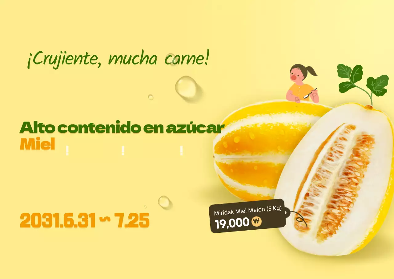 Promover los melones amarillos y verdes de temporada