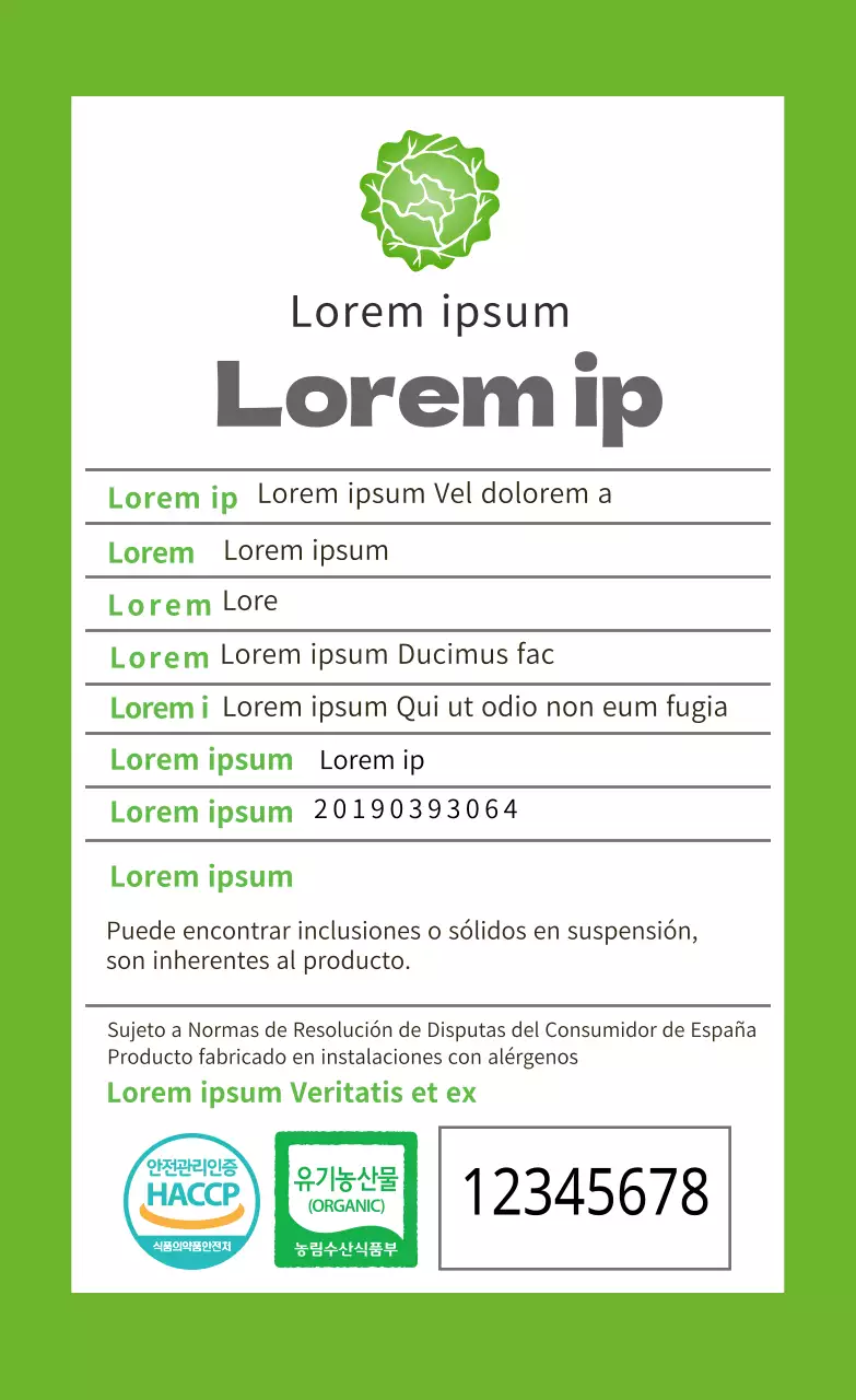 icono verde etiquetado sencillo de productos alimenticios