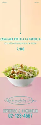 Cartel simple ensalada rosa