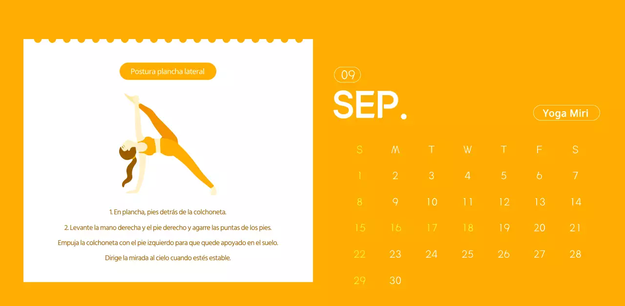 Calendarios naranjas para regalar cuando promocione su estudio de yoga