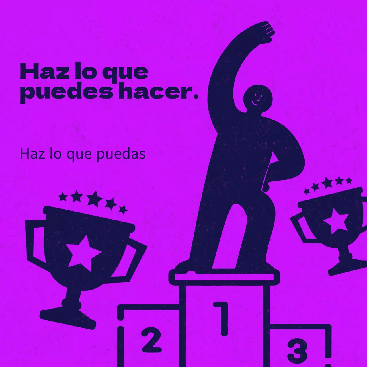 Citas de éxito ilustradas, sencillas y de color morado.