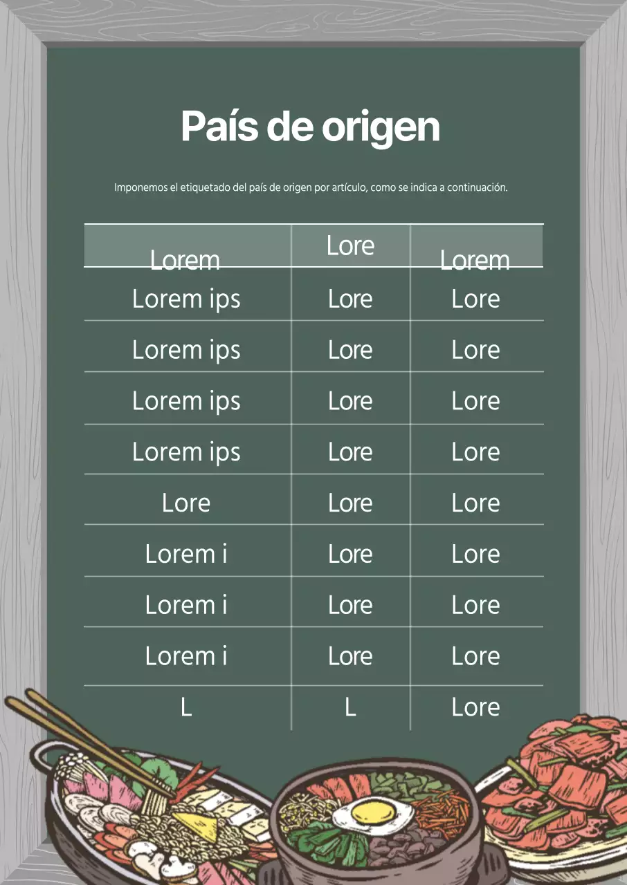 Ilustración verde restaurante vintage país de origen signo