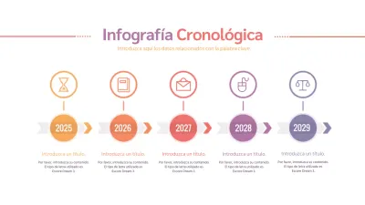 Gradient timeline 5 steps infographic Business company history