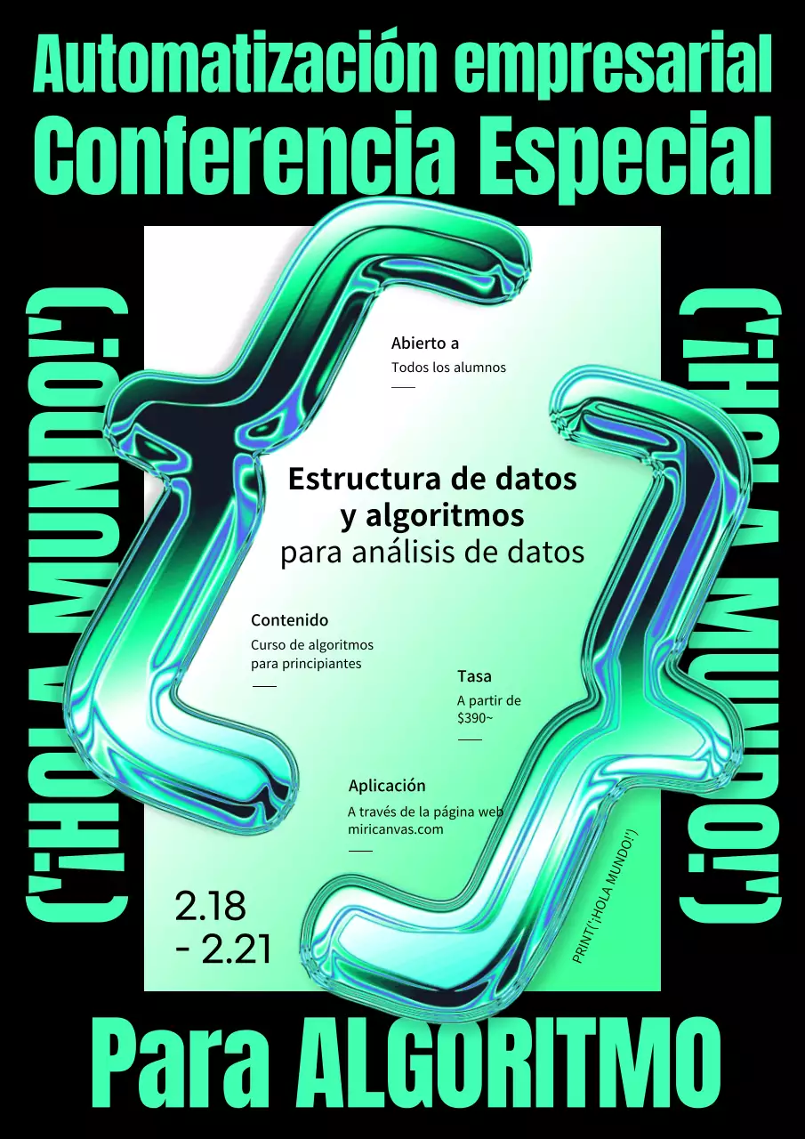 Algoritmo tridimensional verde claro especial