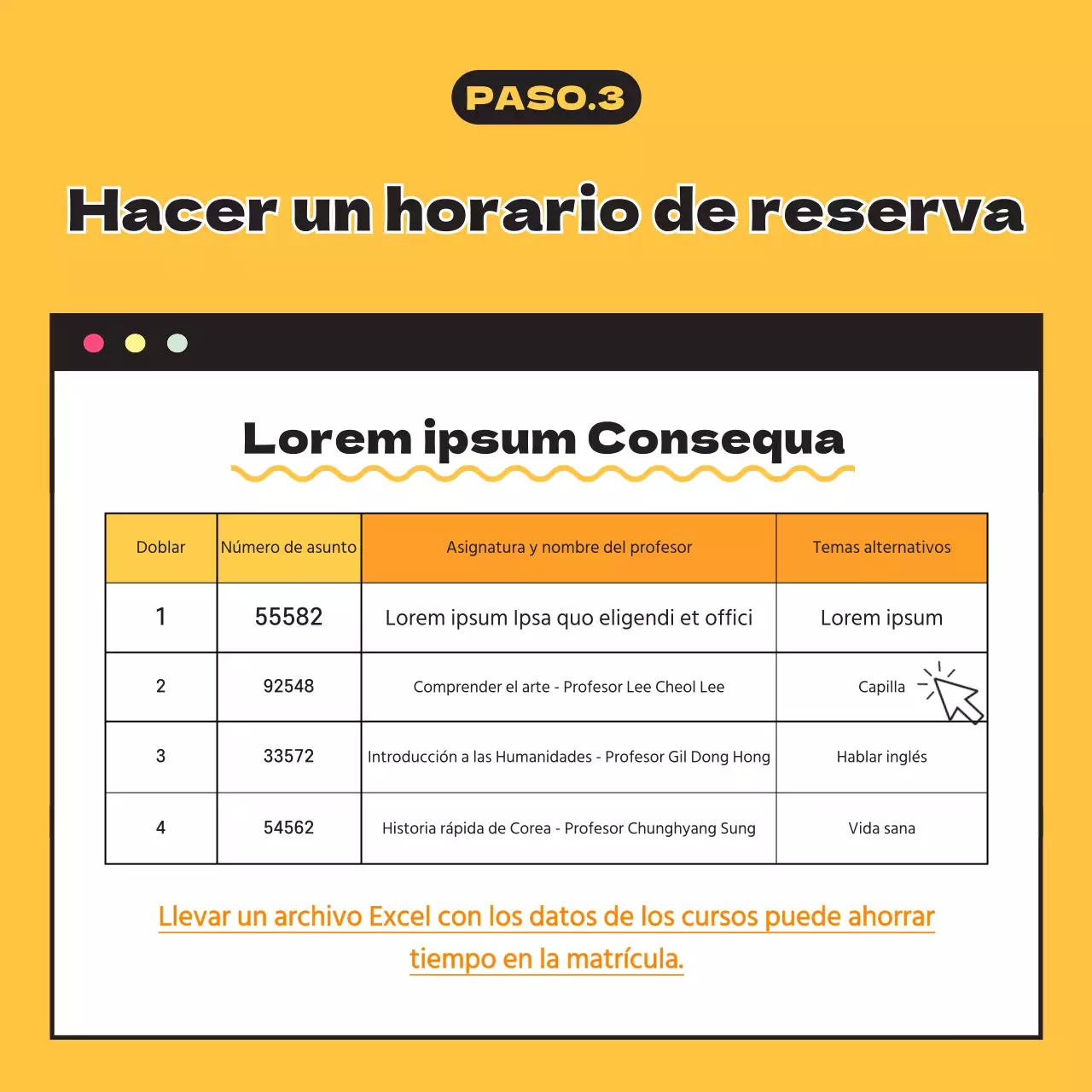 Nuevo plazo de inscripción en amarillo CardNews