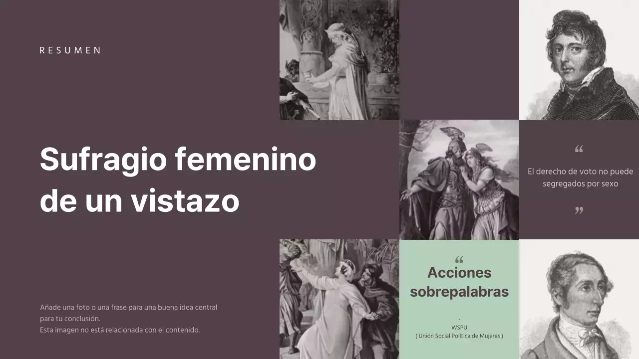  Presentación de un concepto atenuado para una tarea global sobre el sufragio femenino