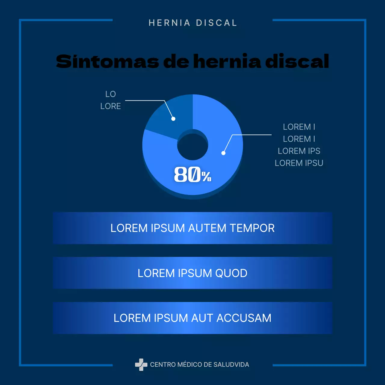 Sobre la hernia discal moderna azul y azul marino