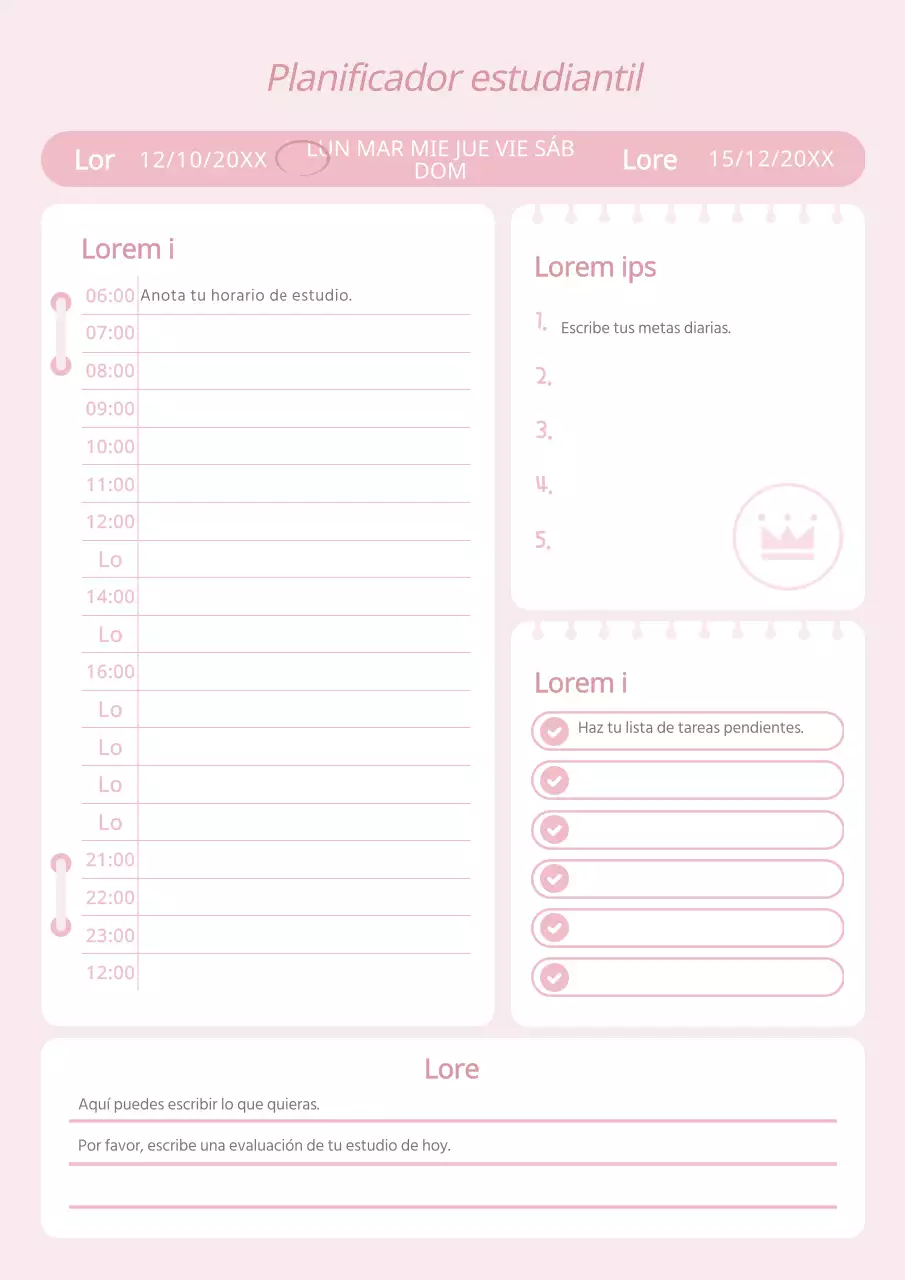 Documentación del plan de estudio en rosa