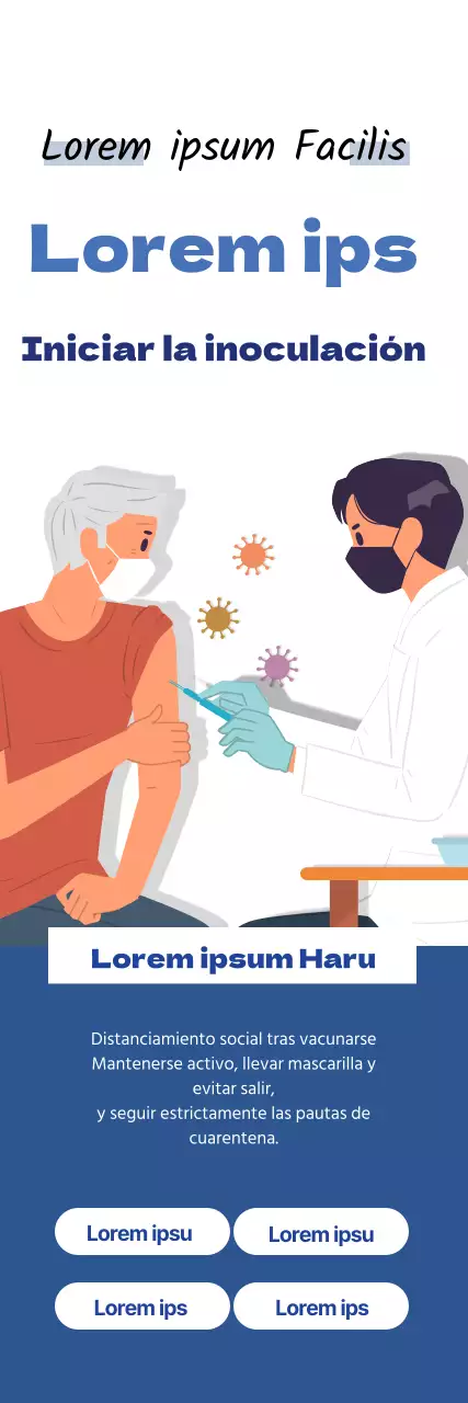 ilustración azul vacuna limpia contra el coronavirus