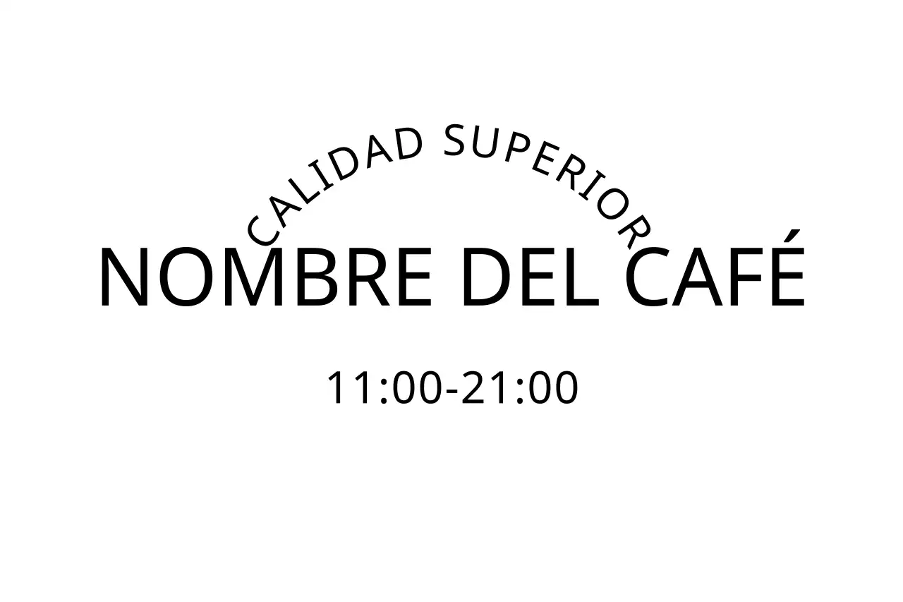 Logotipo sencillo de cafetería con texto en blanco y negro