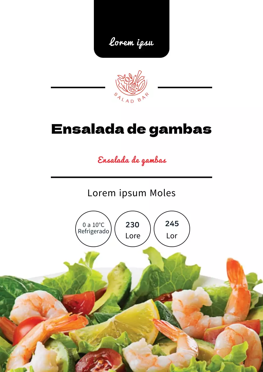 Negro rojo foto ensalada comida cartel