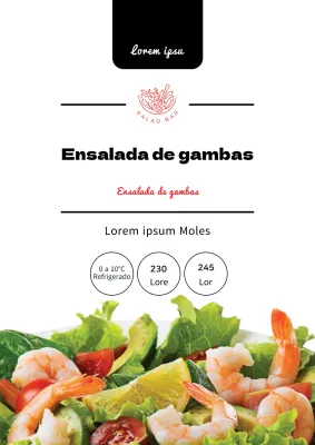 Negro rojo foto ensalada comida cartel