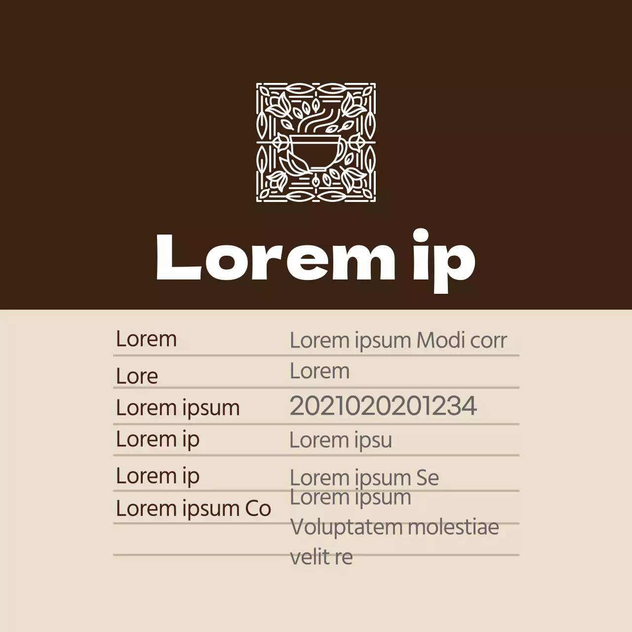 Etiqueta con logotipo marrón para té negro en polvo