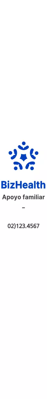 Símbolo azul y negro de estilo limpio para informar y promocionar la información del centro de apoyo familiar