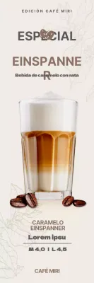 Café marrón café einschaffener menú banner