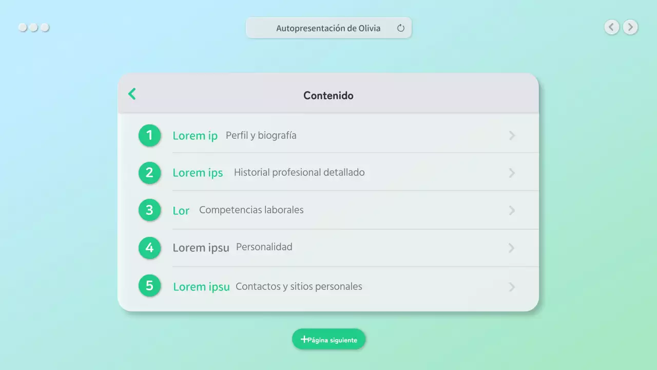 Una bio limpia con un concepto de GUI verde