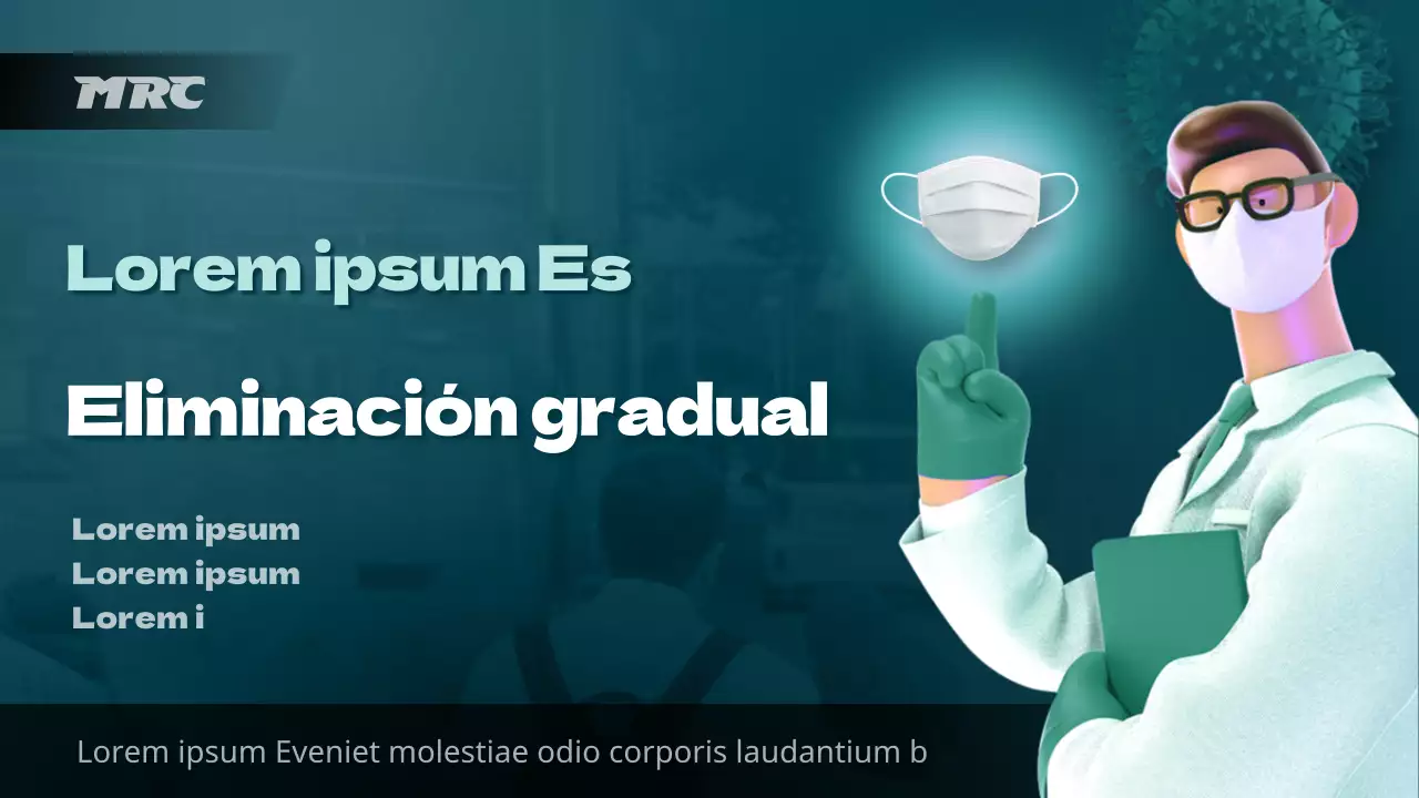 Notificación de eliminación progresiva de la máscara con fondo cian