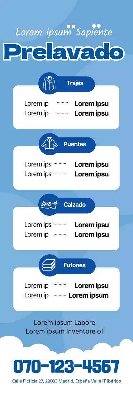 Ilustración azul para promover una colada limpia