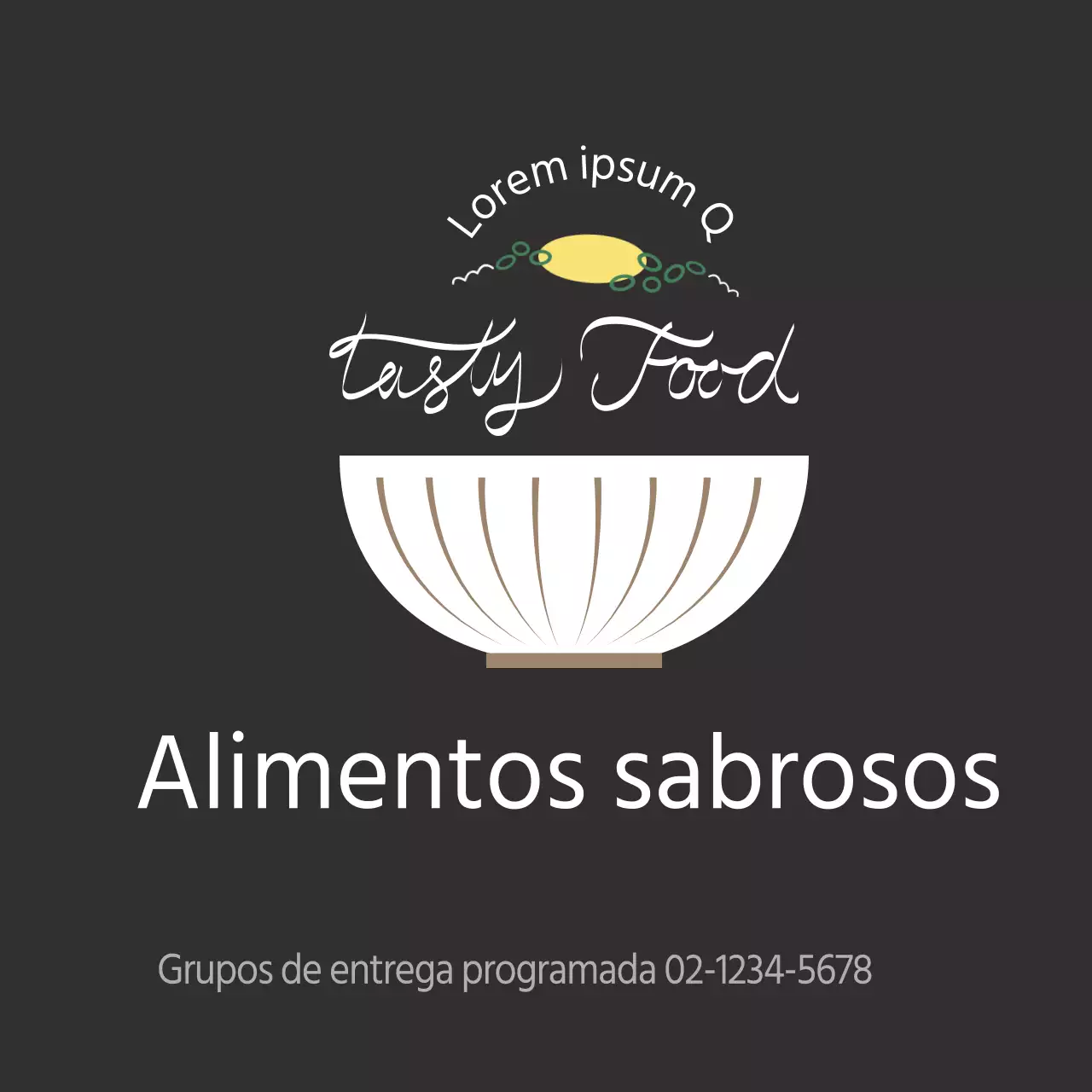 Pegatina Negra Simple Rice Bowl Bento