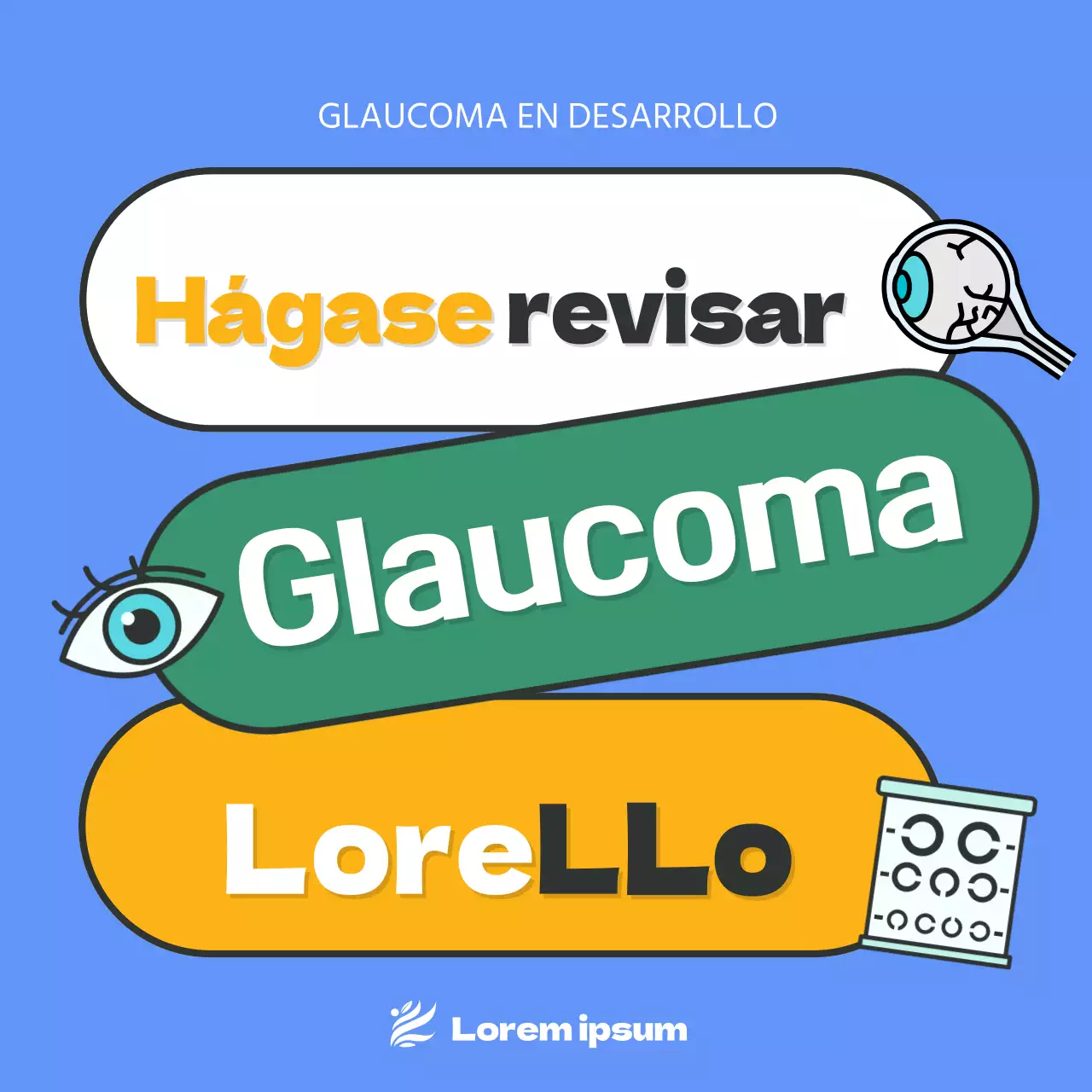 Información sobre el glaucoma resaltada en azul