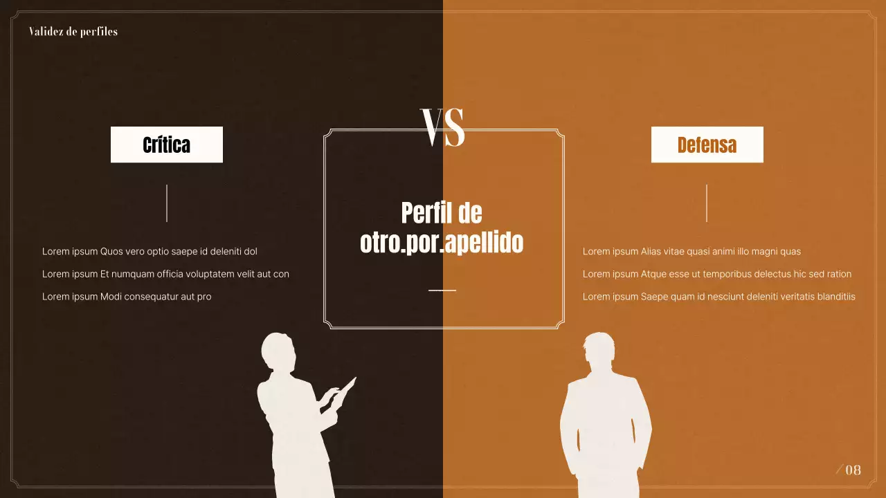 Presentación sobre perfiles psicológicos criminales en negro y beige