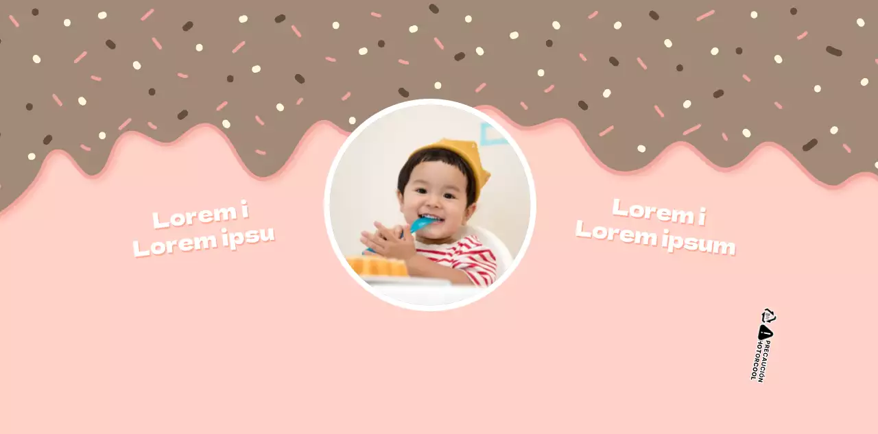 Concepto de ilustración de postre en rosa y blanco para la celebración de un cumpleaños infantil