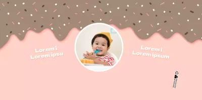 Concepto de ilustración de postre en rosa y blanco para la celebración de un cumpleaños infantil